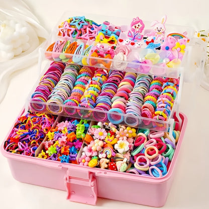 Girls' Hair Accessories Set 718-Piece - Bows and Clips