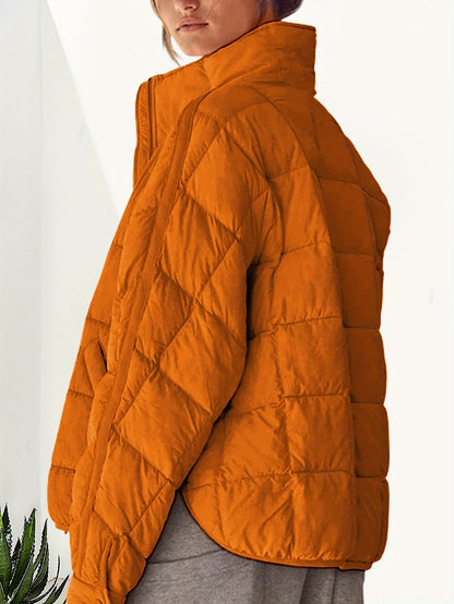 Buoniyk Women's Oversized Splice Quilted Lightweight Puffer Jacket Casual Padded Coat
