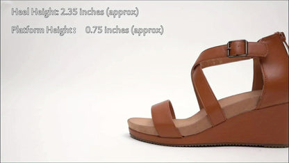 2026 Women's Fashion Open Toed Buckle Ankle Strap Summer Wedge Sandals Game Day Fan Gear for All Football Fans