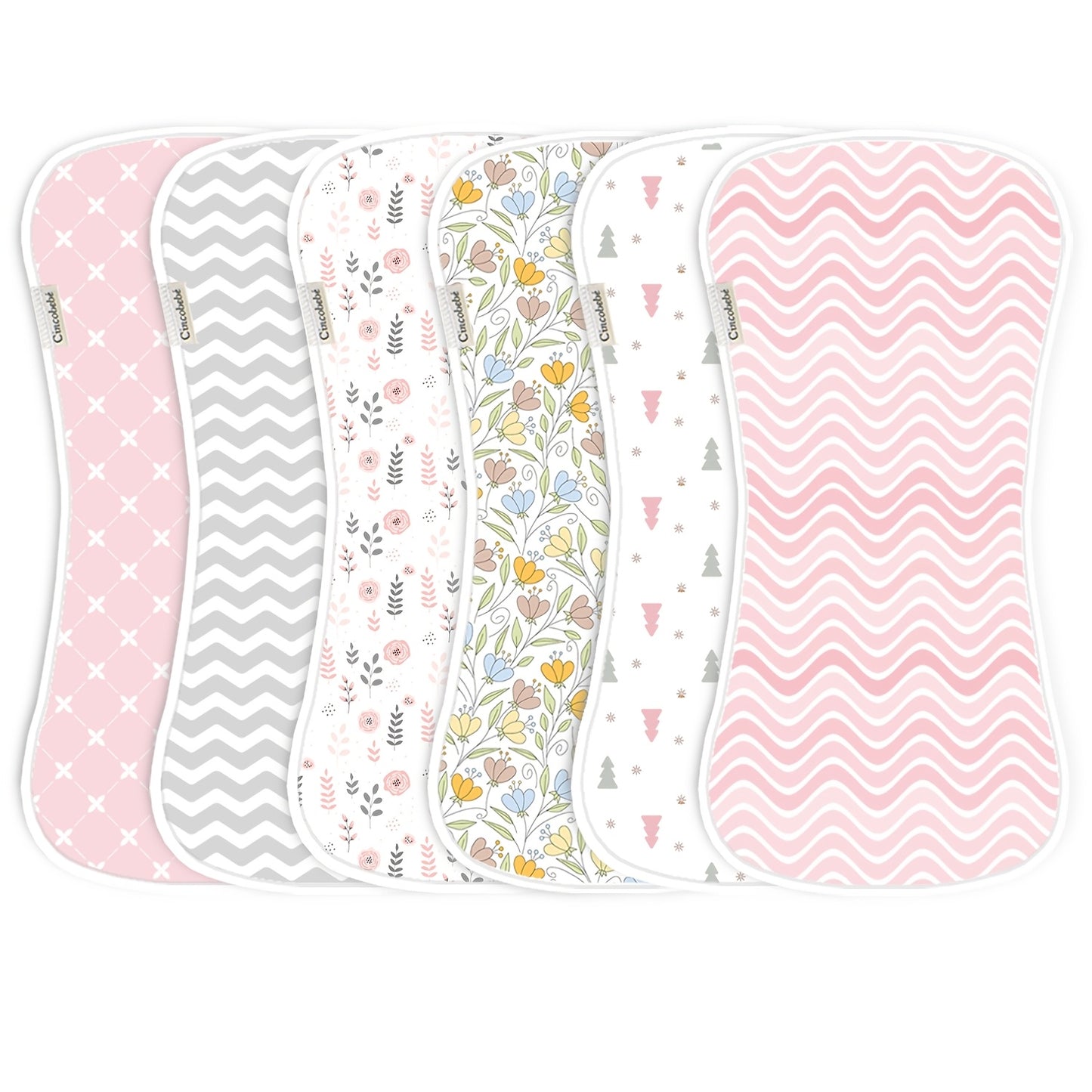 6-pack Soft And Breathable Newborn Burp Cloth, Spit-up Cloth, Cute Cartoon Unisex Design, Multi-purpose Burp Cloth Set For Babies