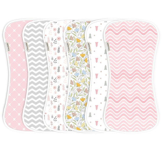 6-pack Soft And Breathable Newborn Burp Cloth, Spit-up Cloth, Cute Cartoon Unisex Design, Multi-purpose Burp Cloth Set For Babies