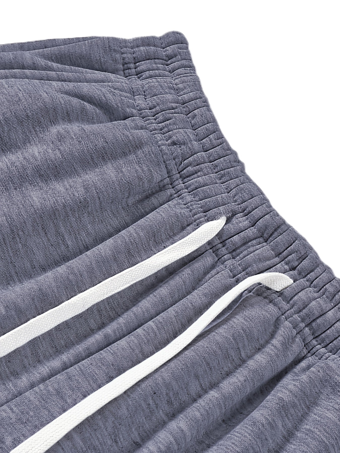 3pcs Summer Trendy All-match Long Pants [soft Knitted Joggers] Men's Soft Knitted Joggers - Loose Fit, Elastic Waist with Drawstring, Two Side Pockets - Machine Washable