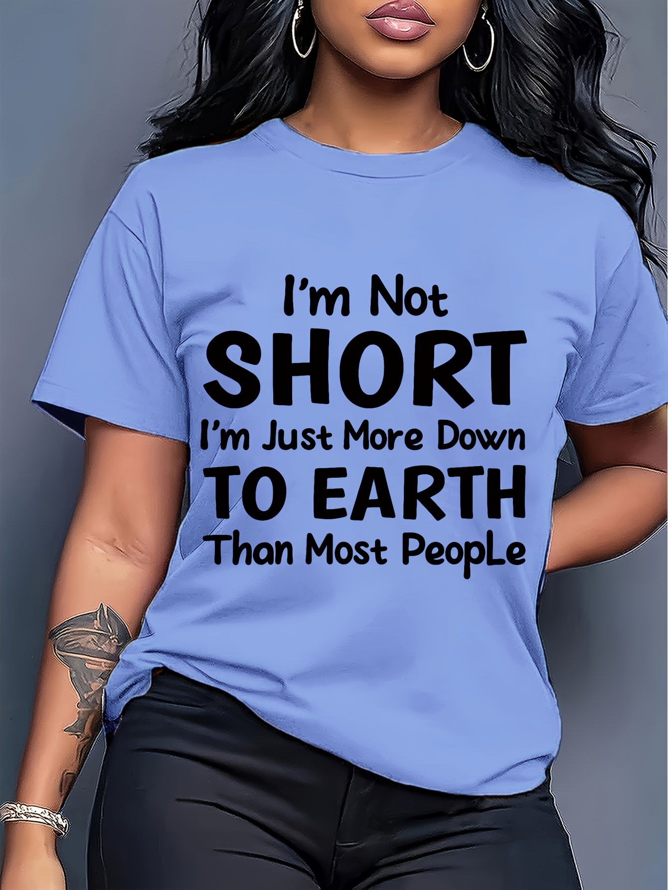 1pc Ladies Printed Pattern T-shirt, Funny Printed Short Sleeve, Lightweight and Plaid for Casual Wear, Casual Casual Wear| Playful Design