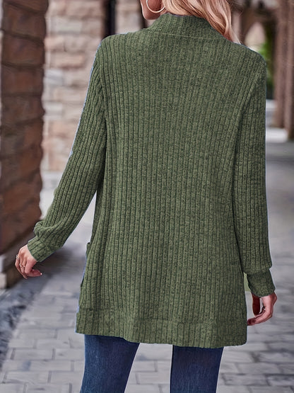 [Orientation] Elegant Orientation + Fashionable Loose Casual Solid Color Thread Pocket Splicing Long Sleeve Blouse