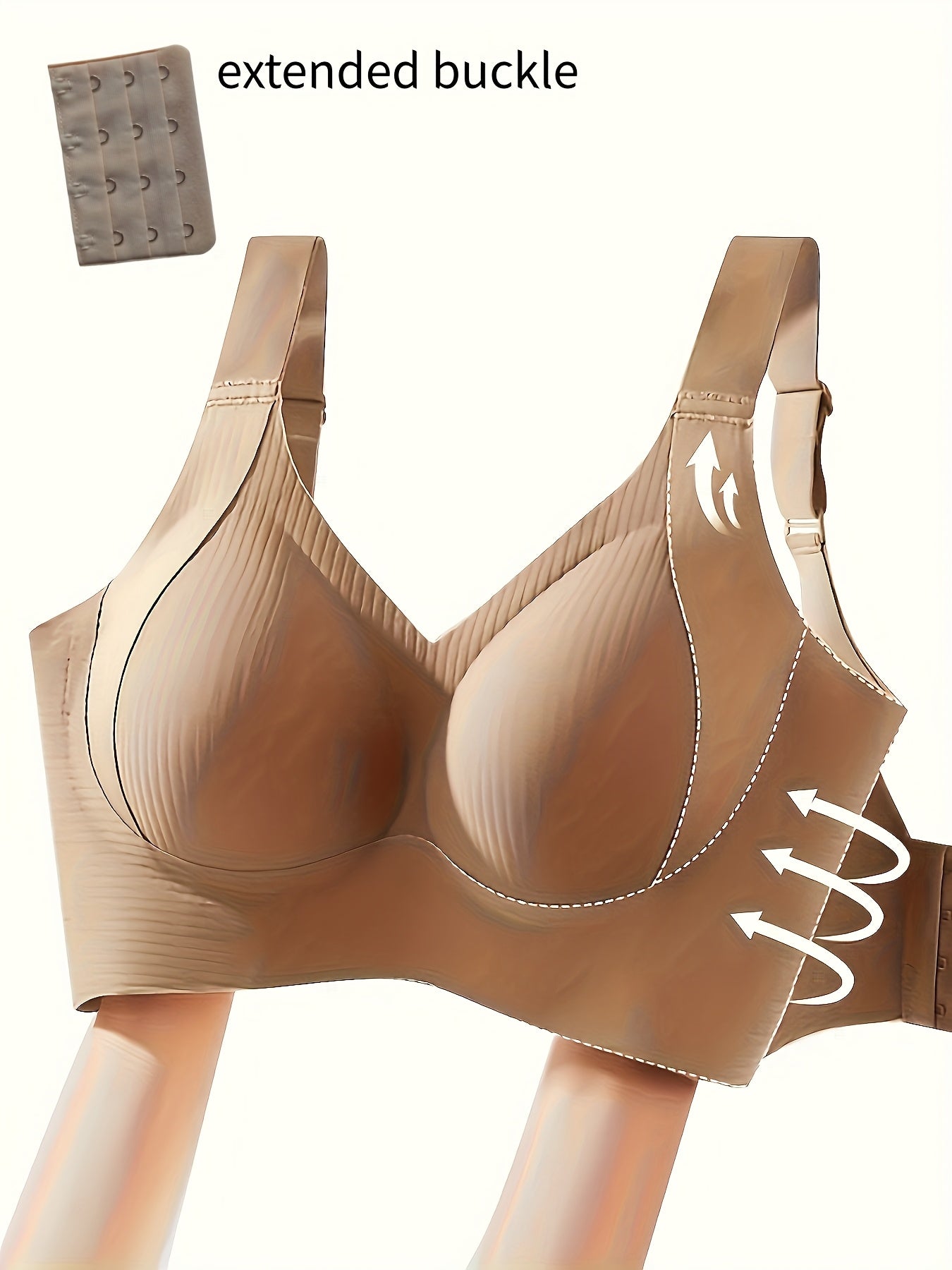 Set of 2 Women'S Wireless Bras - Soft, Sleek Design, Complete Coverage, Anti-Sag Support, Ribbed Nylon Material, Hand Wash Or Dry Clean, Streamlined Shape, High Support, Stylish Neckline