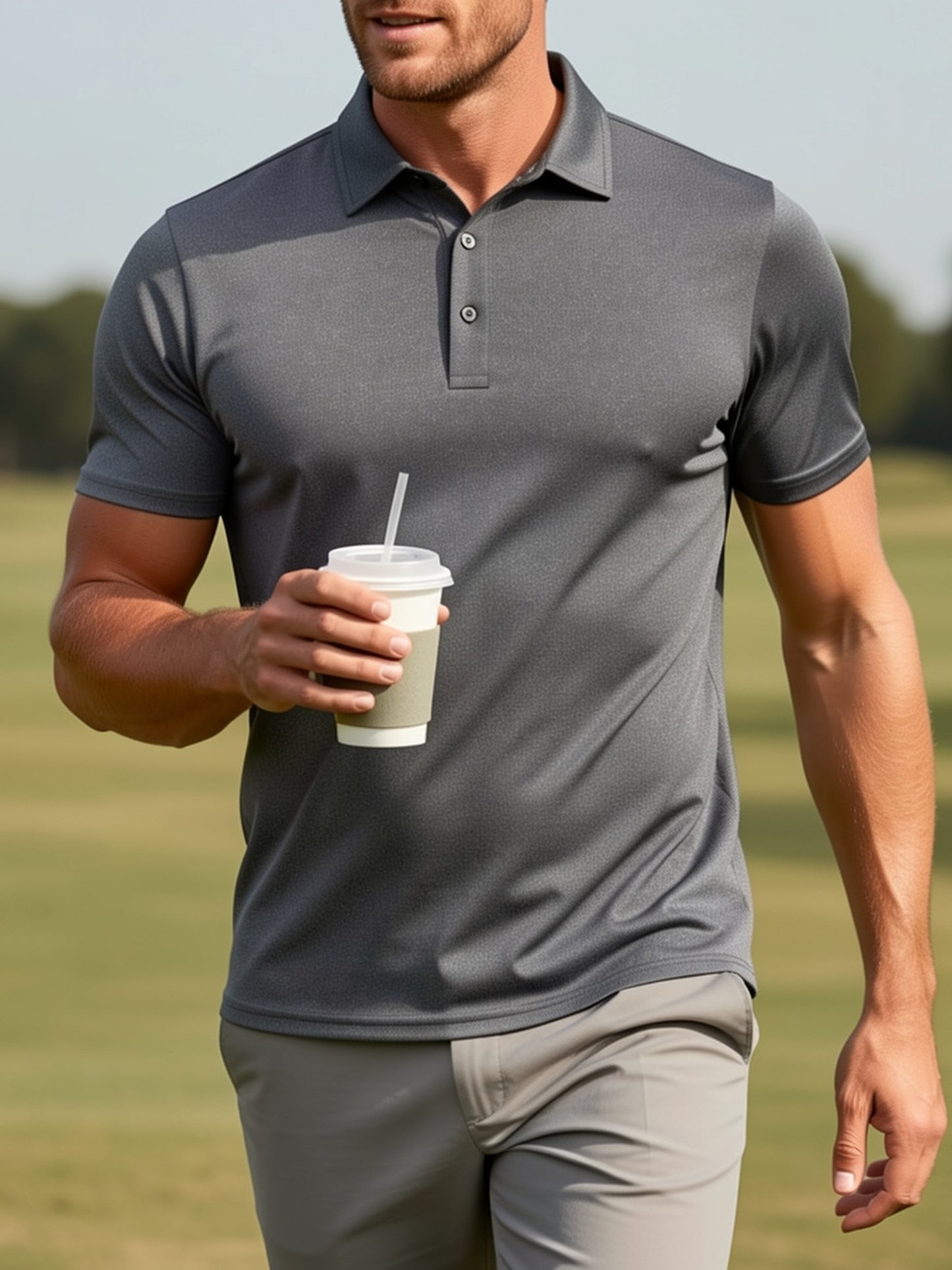 5pcs Men'S Shirt Quick Dry Performance Short Sleeve Golf T-Shirt - Moisture Transferring Casual Fitness Top