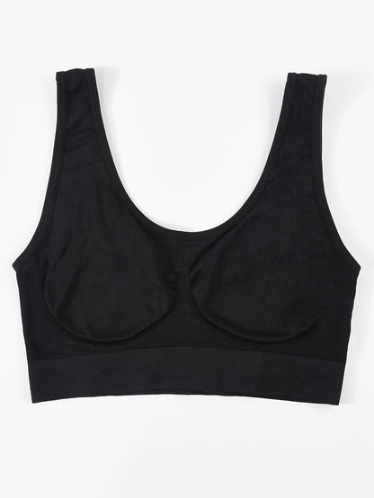12pcs Set Of Women'S Non Padded Underwear, Comfortable Single-layer Seamless Sports Bra, Women'S Yoga Vest Style Underwear