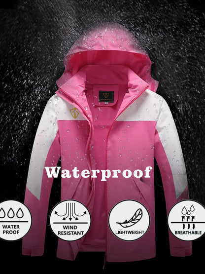 Women's Outdoor Sports Windbreaker, Rain Coat Women, High Quality Jacket Women, Rain Jacket Women, Impermeables Para La Lluvia De Mujer, Lightweight Hooded Mountaineering Suit with Pockets and Detachable Hat.