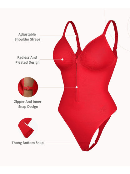 Women's Targeted Control Shapewear Bodysuit - Zip Front Body Smoothing