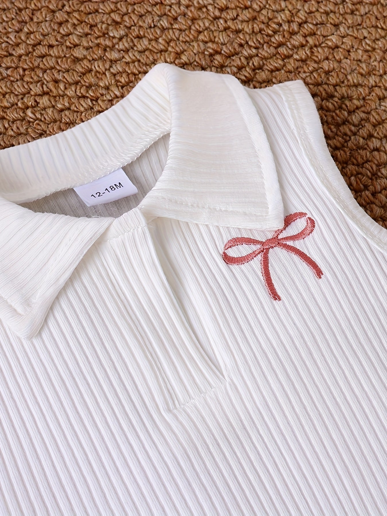 Girl's Collared Knit Tank Top + Bow Corduroy Skirt + Belt 3pcs Set - Sweet Preppy Style, Exquisite Bow Embroidery, Comfortable Corduroy Fabric, Elastic Waist, Perfect for Spring And Autumn, Great for Daily Streetwear And School Activities