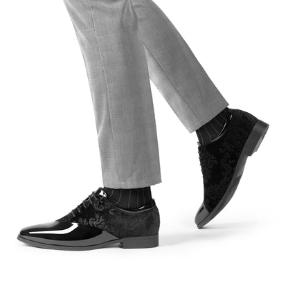 Men's formal tuxedo shoes classic patent velvet lace-up formal oxford shoes for wedding dresses