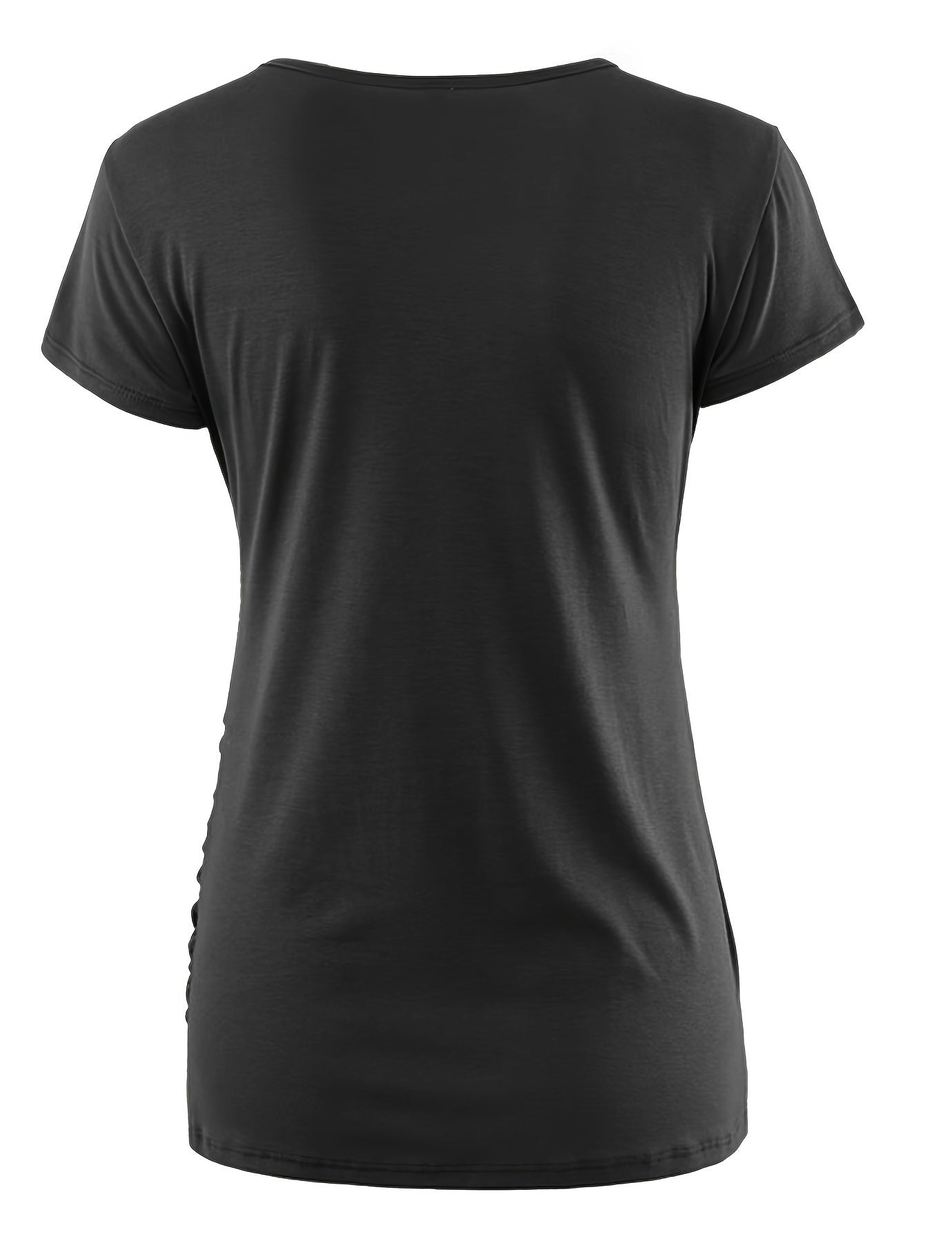 Set of 3 Women'S Short Sleeve Maternity Tops with Side Ruching for Breastfeeding