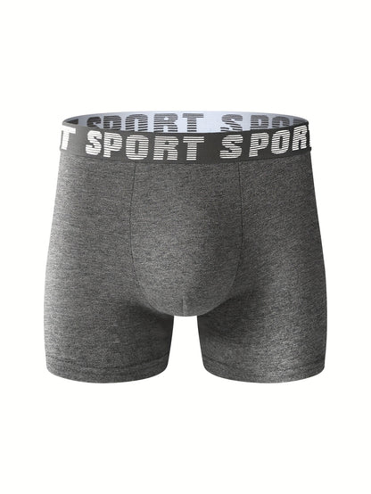 4 Pack Men'S Long Boxer Briefs, Personality Sweatpants, Boxers, Youth Simple Leggings, Fashion Personality