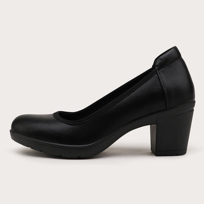 Women'S Block Heel Pumps Work Shoes Office Lady Round Toe High Heels Dress Shoes, Women Shoes