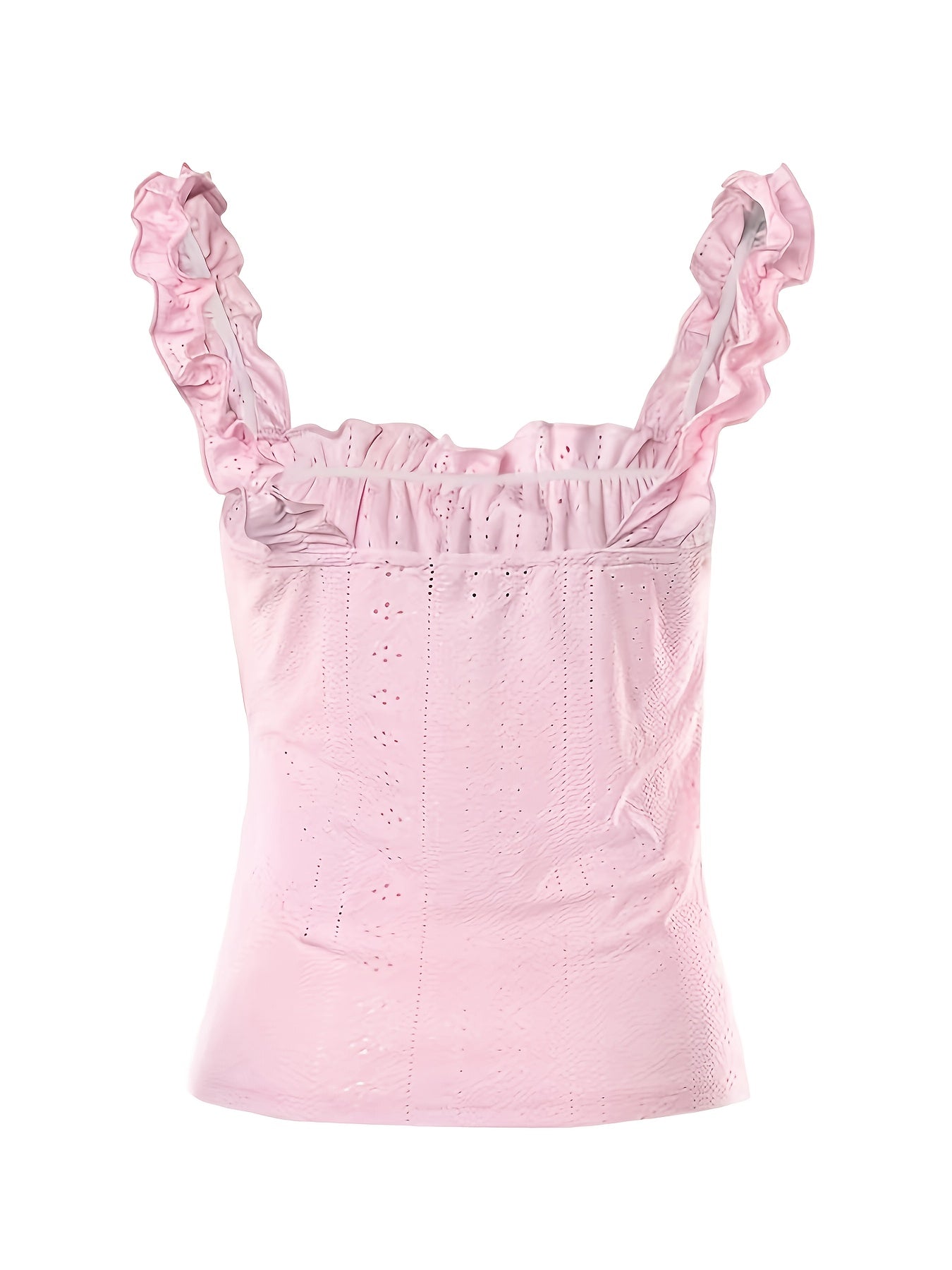 Chic Tank Top for Women Featuring a Ruffled Edge And a Butterfly Knot Tie
