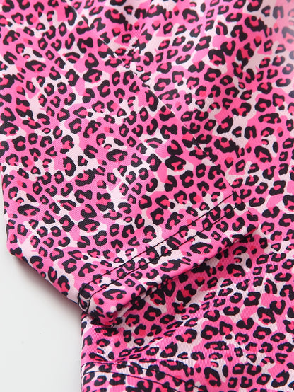 Girls' 2pcs Set Long Sleeve Top and Jeggings with Butterfly & Leopard Print, Crew Neck Pullover, Regular Fit Knit Polyester 95% with 5% Elastane, Long Length, for Spring/Fall Casual Wear, for Outdoor, Perfect for Outdoor