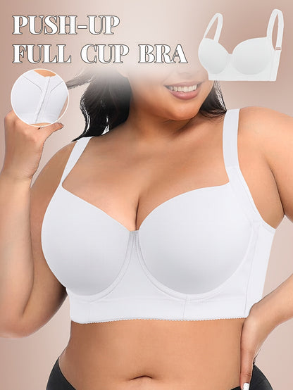 Seamless Large Size Push-up Bra for Women with Wide Shoulder Straps, Comfortable And Simple Bra