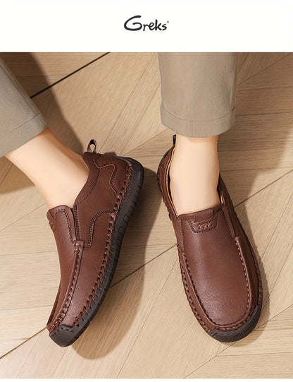 GREKS Mens Casual Shoes Business Slip-on Shoes Comfort Fashion Driving Shoes For Male