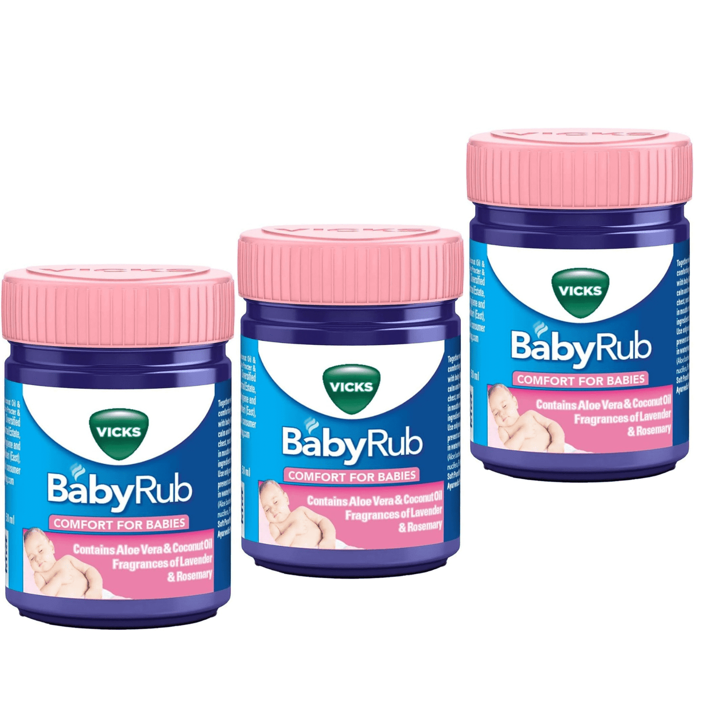 Vicks BabyRub Soothing Vapor Ointment for Babies 50ml Aloe Vera and Coconut Oil