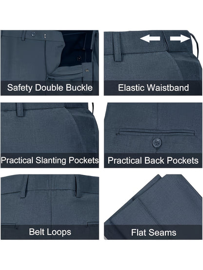 Men's Suits for Men, Trajes Para Hombres Elegantes - Solid Color Serge Blazer Pants Set, Slim Fit Modern Men's 2pcs Suit for Business, Formal & Graduation Events