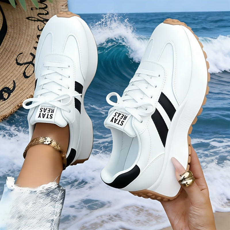 Introducing The Latest Women'S Athletic Casual Footwear, Featuring a Fashionable Thick Sole That Adds Height. These Retro-Style Shoes Are Perfect for Both Outdoor Activities And Everyday Use, Women Shoes, Sneakers