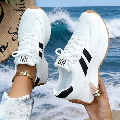 Introducing The Latest Women'S Athletic Casual Footwear, Featuring a Fashionable Thick Sole That Adds Height. These Retro-Style Shoes Are Perfect for Both Outdoor Activities And Everyday Use, Women Shoes, Sneakers