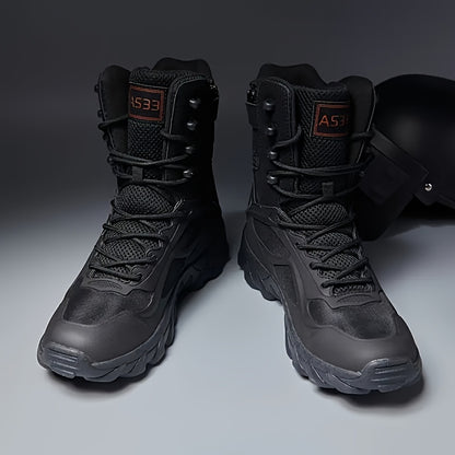AIMINI Men's Tactical Hiking Boots - All-Season High-Ankle with Abrasion-Resistant  Upper, Reinforced Stitching & Rubber Sole for Outdoor, Camping, Jogging, Running, Rugged Terrain - /Civilian Footwear