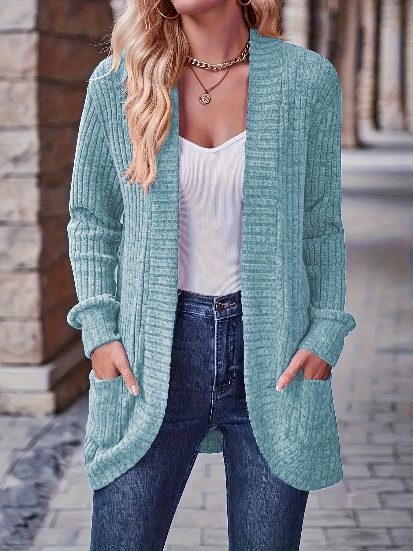 [Orientation] Elegant Orientation + Fashionable Loose Casual Solid Color Thread Pocket Splicing Long Sleeve Blouse
