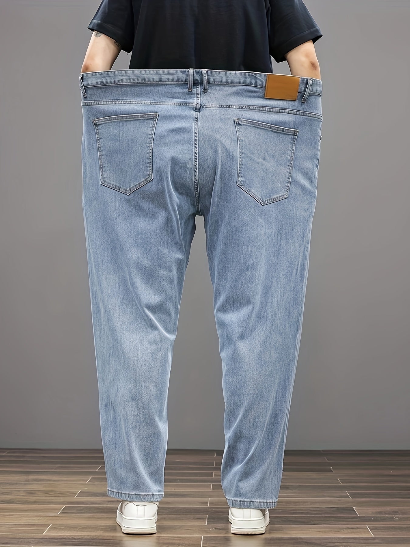 Plus Size Men's Soft & Comfy Jeans - Casual Loose Fit Denim Pants with Pockets, Stretch Rayon Blend for Fall/Winter, PLUS SIZE
