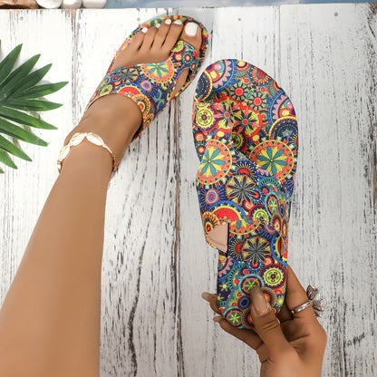 Women's Bohemian Style Beach Holiday Sandals Lightweight Toe-Straps Soft Sole Non-Slip Casual Party Travel Slippers, Women Shoes