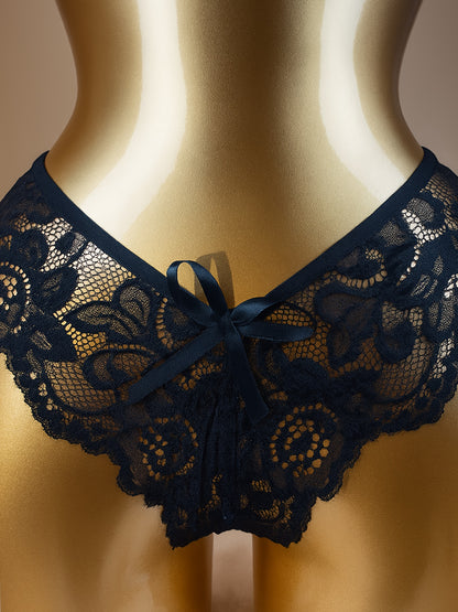 2pcs Women'S Sexy Semi-Sheer Hollow Floral Lace Mesh Lingerie Set, V-Neck Open Back, Lace-up Bra With Bow & Thong, Waistband, Garter Belt - Romantic Shapewear, Halloween Gifts