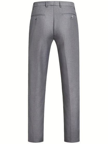 2pcs Men's Suit Fashion Outfit - Jacket, Trousers - Elegant for Business and Casual Wear, Suitable for Banquets and Parties.