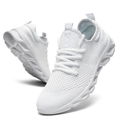 Men'S Road Running Shoes Anti-Odor Sneakers Lightweight Trendy Woven Breathable Work Sneakers Lace-Up Adjustable for Hiking, Fitness - 8058