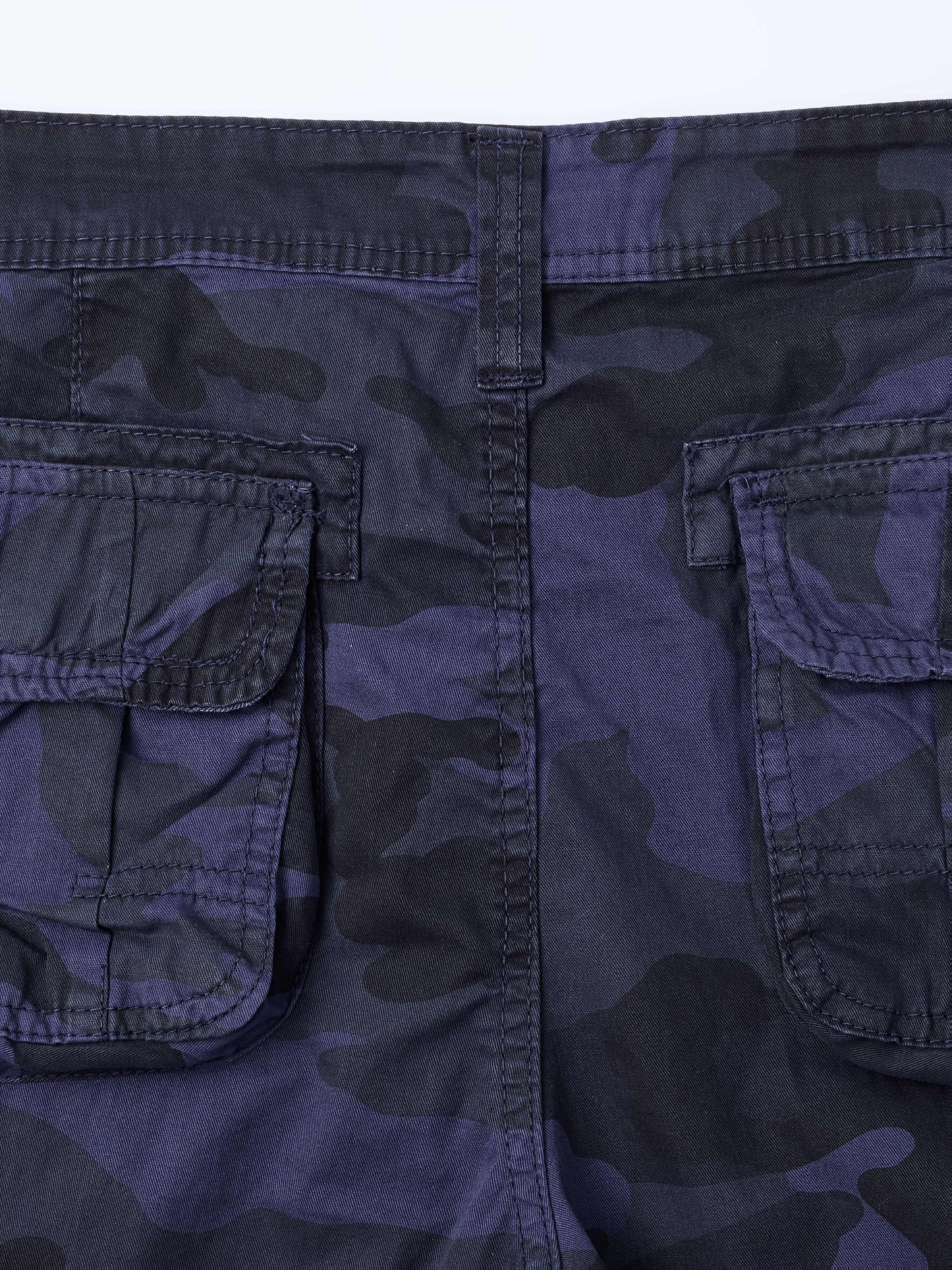 Men's Pure Cotton Washed Camouflage Outer Multi Pocket Workwear Shorts