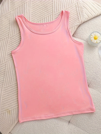 6pcs Women's Soft Sticky Blouses - Sleeveless Shirts with Semi-Sheer Adhesive Top Layer (No Padding), Breathable All-Season Vest for home & Layering, Red/Beige/Black/White/Grey - Casual Sleeveless Blouses for s, Hand Washable