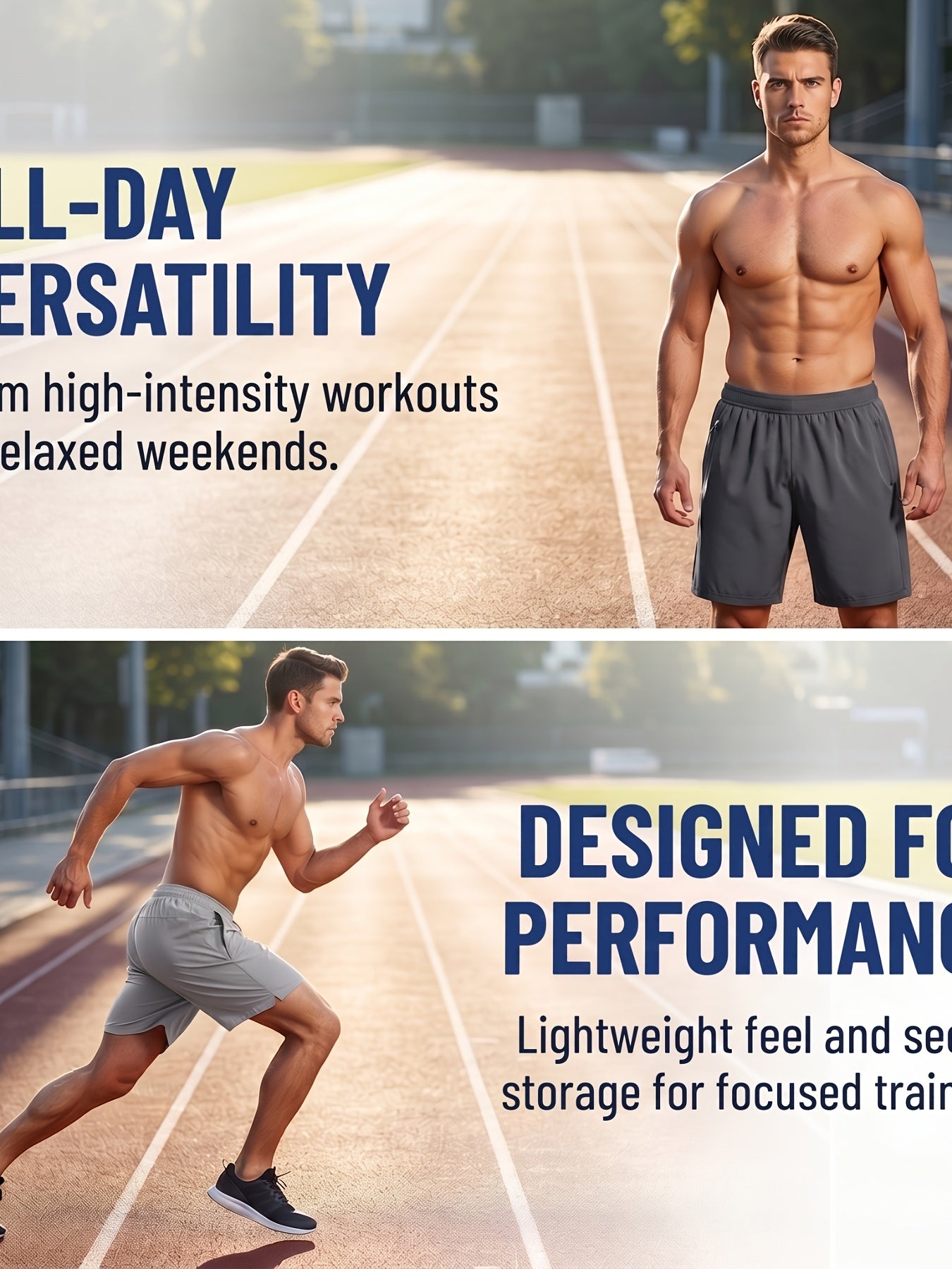 4pcs Men's Summer Sports Shorts, Made of Quick-drying, Lightweight and Breathable Fabric, with Reinforced Zipper Pockets and Drawstrings at the Waist. They Are Light, Comfortable, Casual and Loose, Suitable for Running, Fitness, Cycling, Basketbal