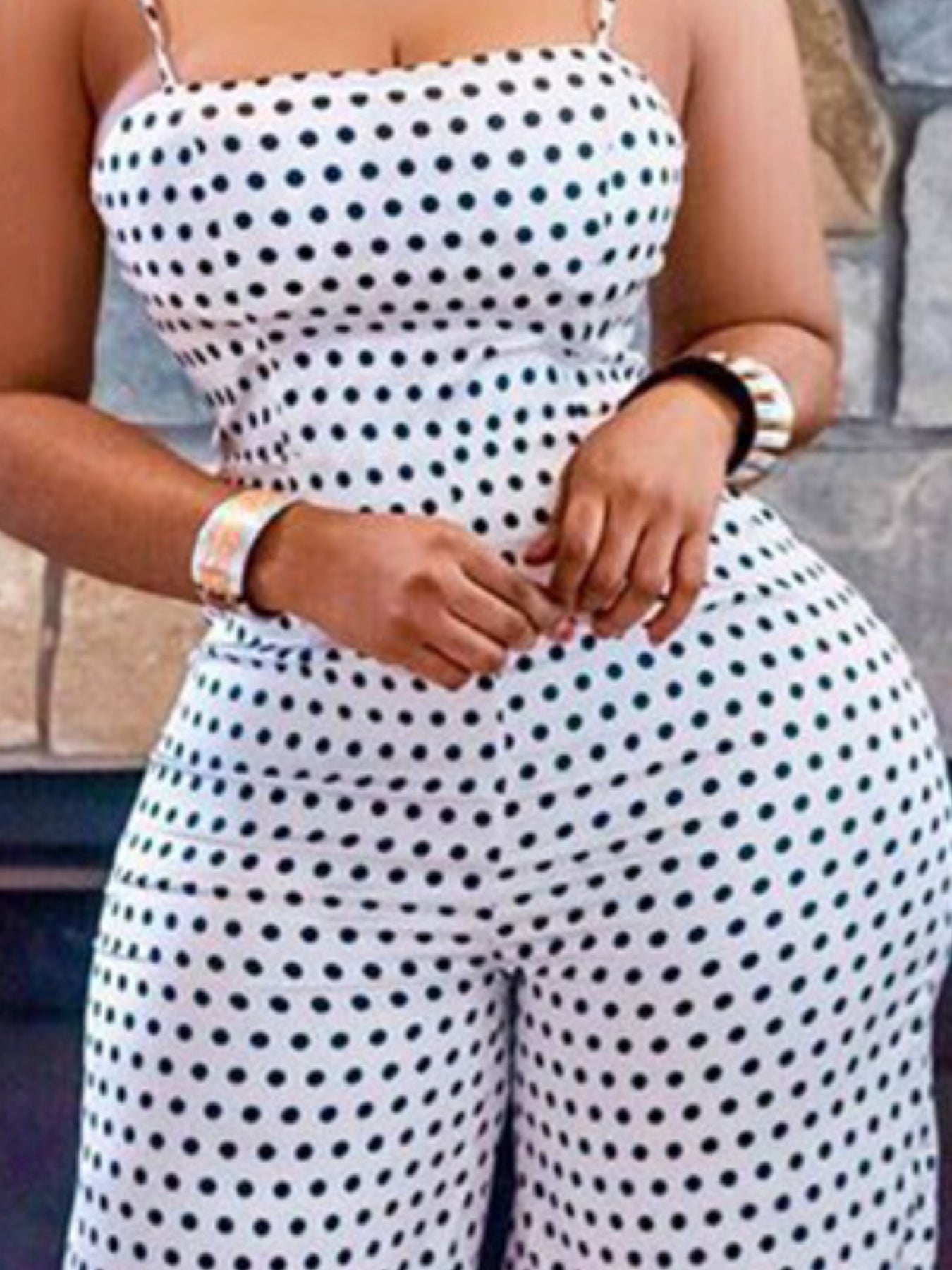 Summer Women'S Polka Dot Print Strapless Jumpsuit