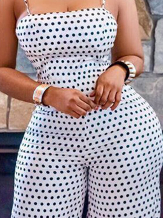 Summer Women'S Polka Dot Print Strapless Jumpsuit