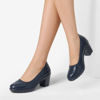 Women's Chunky Closed Toe Low Block Heels Work Pumps Comfortable Round Toe Dress Wedding Shoes One Foot Kick Design Fashionable Bride Bridesmaid Wedding Party Party Holiday Formal Shoes