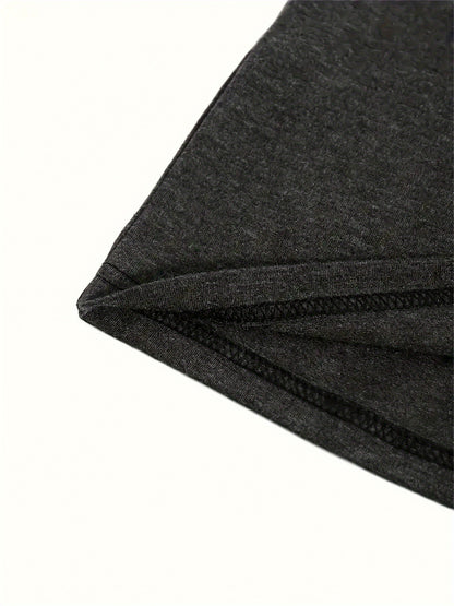 Women's Dark Gray Printed V-Neck T-Shirt - product view 10
