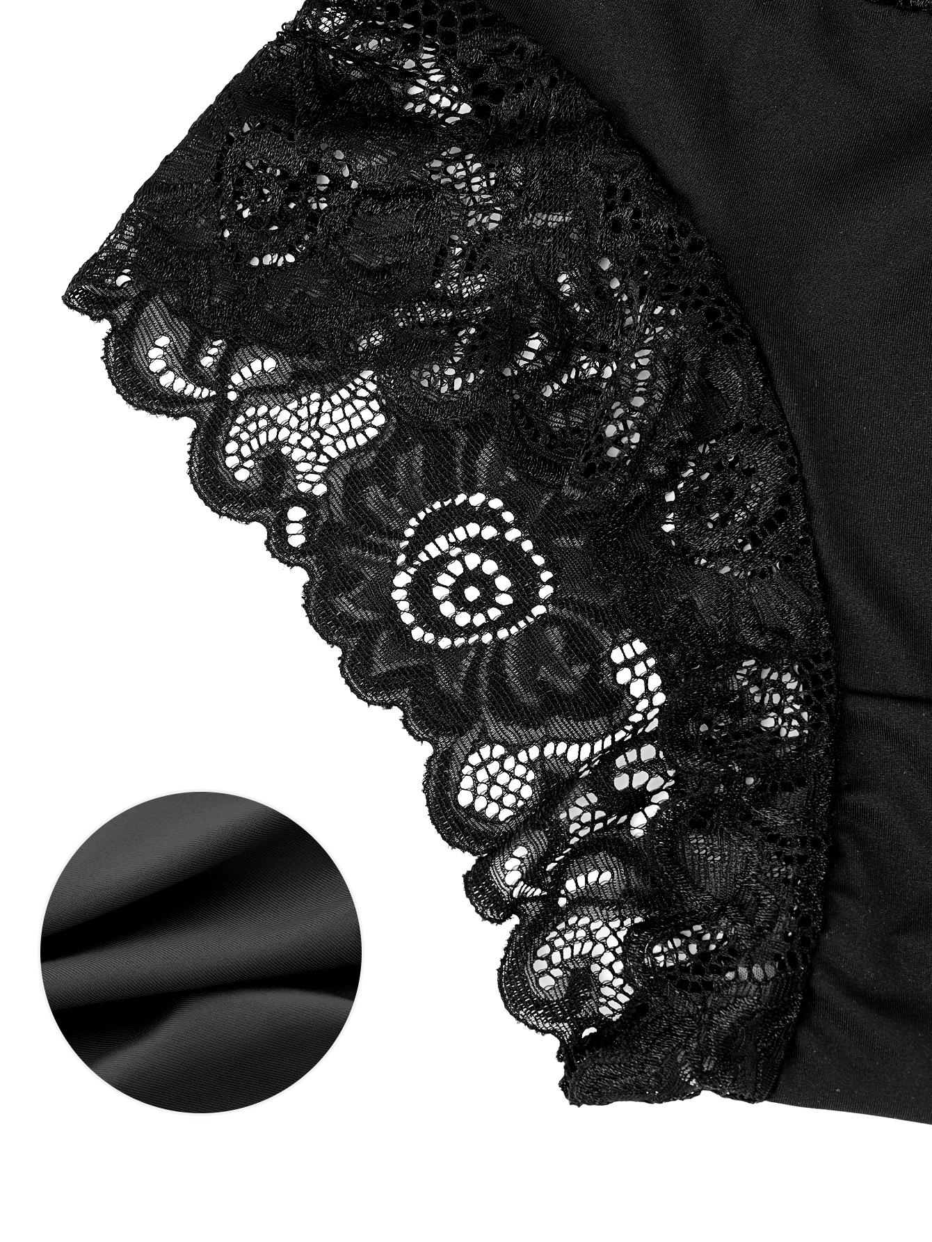 5 Pack Women'S Elegant Lace Trim Mid-Rise Panties - Soft Stretchy Breathable Underwear with Ruffled Edges, Comfortable Feminine Briefs for Daily & Special Occasions, Sizes S-XXL (Multi-Size Pack) - Ideal for Parties, Dates