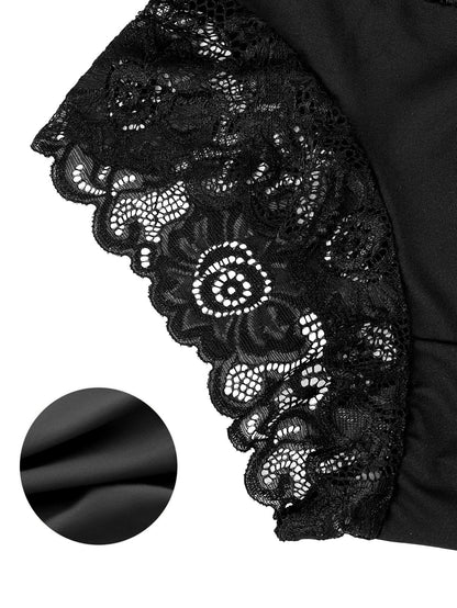 5 Pack Women'S Elegant Lace Trim Mid-Rise Panties - Soft Stretchy Breathable Underwear with Ruffled Edges, Comfortable Feminine Briefs for Daily & Special Occasions, Sizes S-XXL (Multi-Size Pack) - Ideal for Parties, Dates