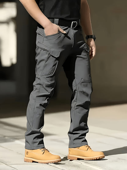 2-PCS Men'S Multi-Pocket Tactical Work Pants: Breathable, Durable, And Slim-Fit Outdoor Hiking Pants For Spring (Includes Free Waist Belt)