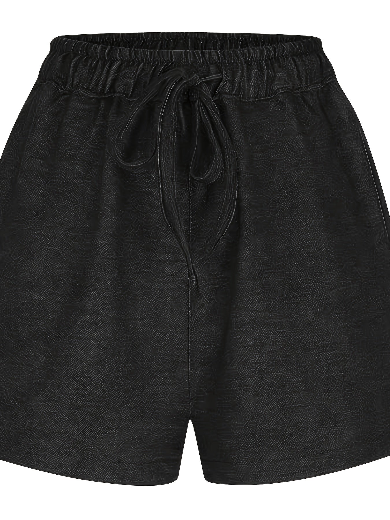 Loose And Stylish Casual Shorts, Solid Color with Elastic Waist, Five-pocket Jeans Shorts