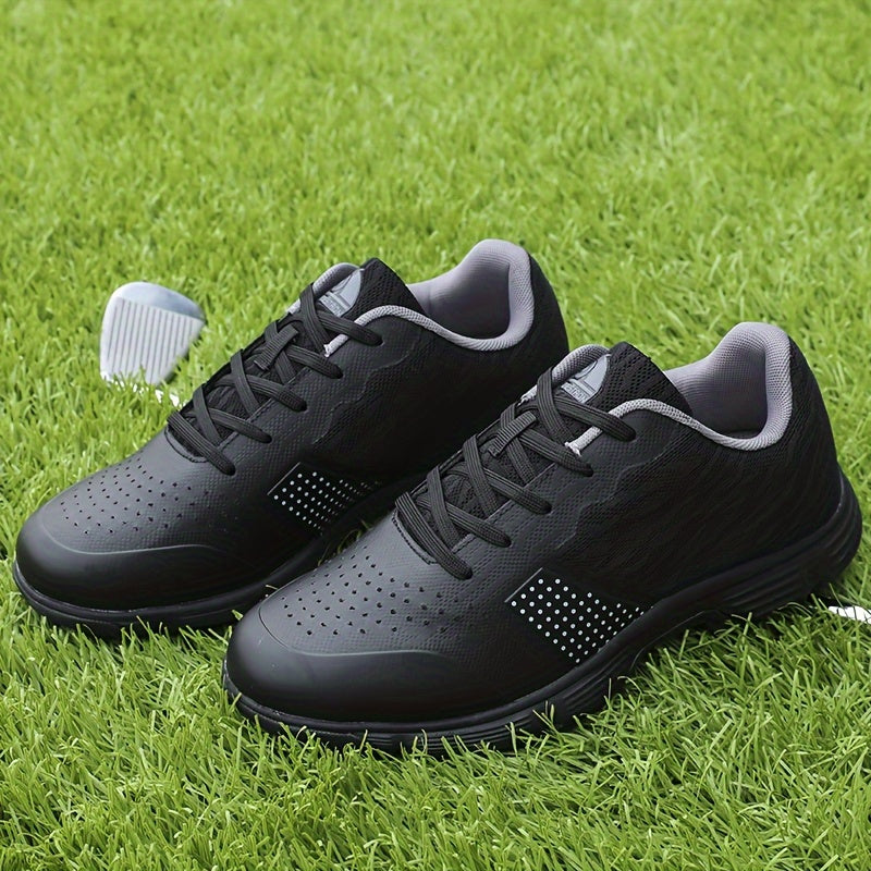 Men's Comfy Golf Shoes Spikes Breathable Outdoor Golf Training Sport Sneakers Non Slip, Spring And Autumn