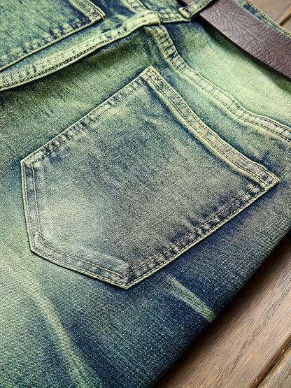 European And American Fashion Trends! Men's Slim Fit Jeans with Trendy Distressed Design, Elastic Fabric, Slim Fit with Elasticity, Street Style Pants, Suitable for All Seasons