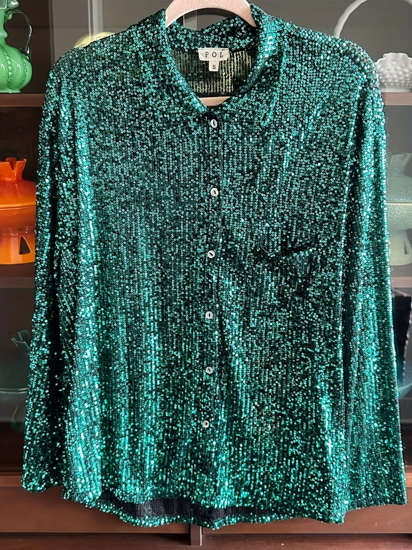 New Beaded Top with Lapel Long Sleeve Lapel Sexy Cross Border Women'S Shirt Jacket