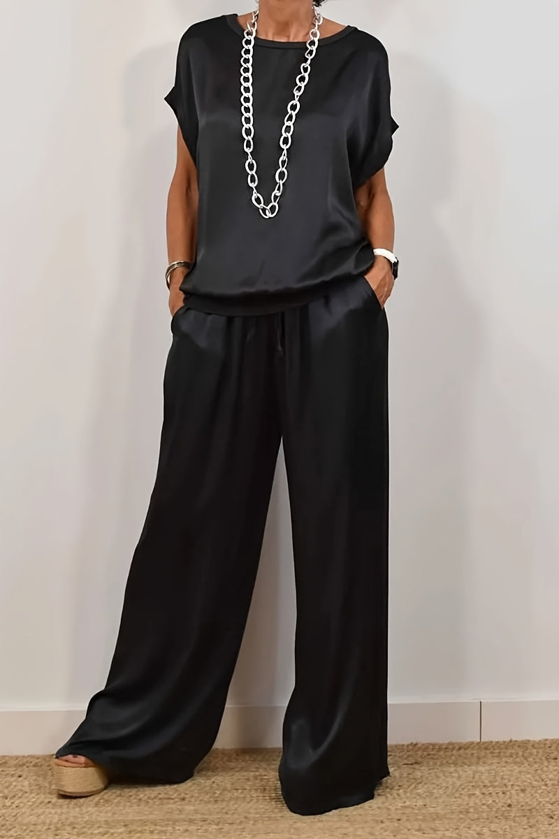 Spring/Summer New Trendy Loose Shirt, Wide Leg Pants, Casual Set
