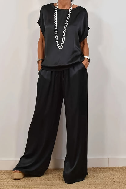 Spring/Summer New Trendy Loose Shirt, Wide Leg Pants, Casual Set