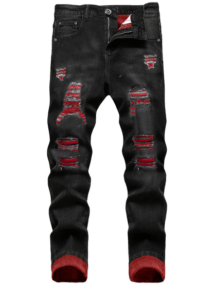 3-pack Men'S Slim Fit Ripped Jeans Distressed Denim Pants Casual Streetwear Fashion Trousers Hip Hop Trendy Joggers For Men